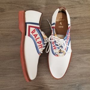 Polo Ralph Lauren Rhett Saddle White Suede Oxfords